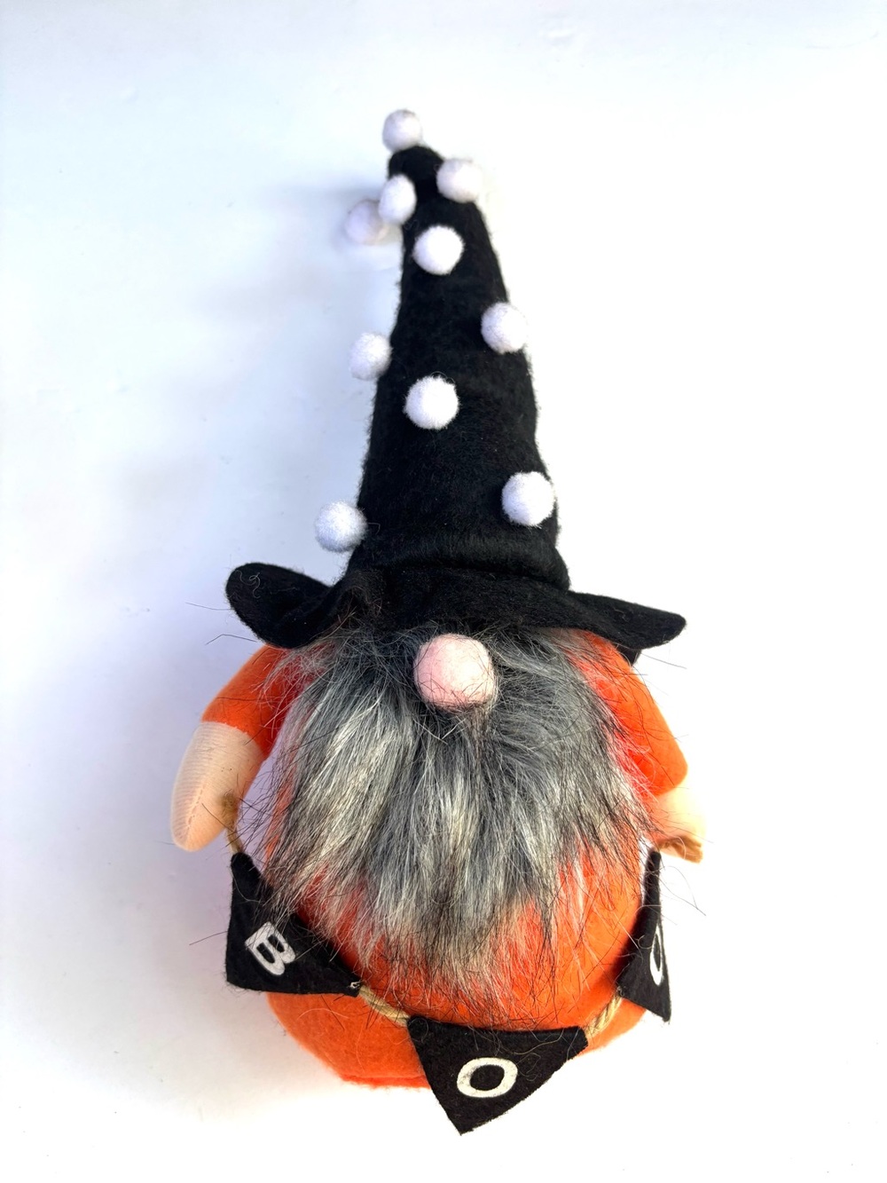 Small Halloween Gnome Plush - Orange and Black